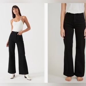 NEW NEVER WARN ROLLAS. No Tags. Wide Leg, High Rise Black Jean. Pockets.